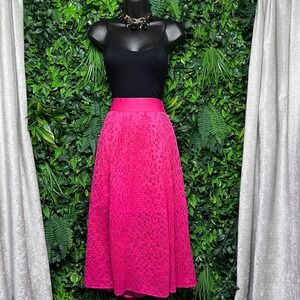Armani Exchange Skirt Size 10 Pink Pleated Midi A Line Career Party 2983